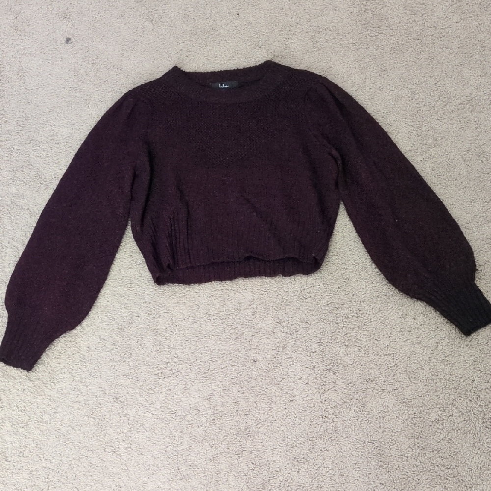 Lulu's Plum Crew Neck Sweater